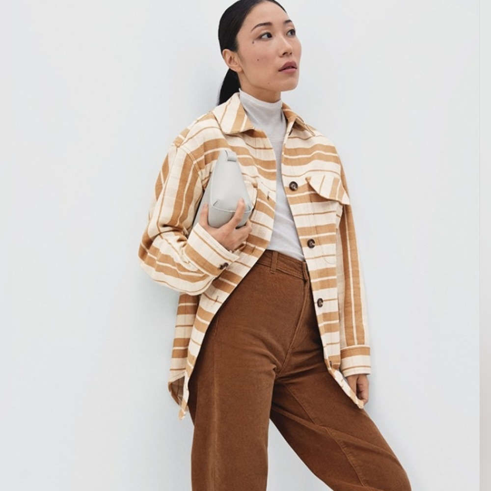 Everlane Oversized Striped Shirt Jacket